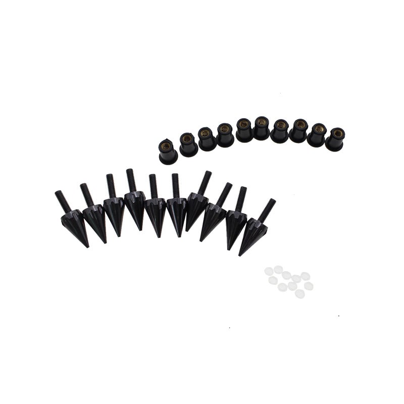 PROCNC Motorcycle Spike Windshield Bolts Screw Nuts Fit For Honda CBR 600rr 1000rr for Suzuki GSXR 600 750 1000 for Yamaha R1 R6 R6s for Kawasaki ZX6R ZX9R ZX10R ZX12 (Black) - Image 1